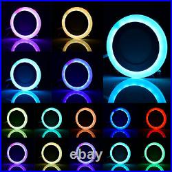 10x RGB LED Ultra Slim Recessed Flat Panel Ceiling Light Downlights Spotlight UK