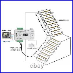 16 Steps RGB Stair LED Controller Set SMD5050 RGB Light Strip & Daylight Sensor