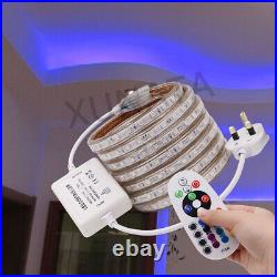 1-100m 5050 SMD 60 LED Strip Light 220v High Voltage Flexible Waterproof UK plug