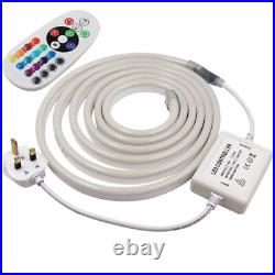 1m-50m RGB LED Strip Neon Flex Rope Light Waterproof Outdoor 220V 240V UK Plug