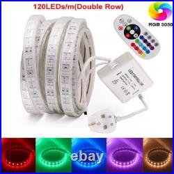 220V 240V 5050 RGB LED Strip Lights Waterproof Tape Rope Outdoor Garden Lighting
