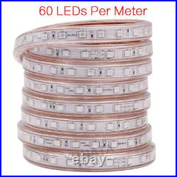 220V 240V LED Strip Lights Dimmable 5050 RGB Lamp Flex Rope Light Color Changing