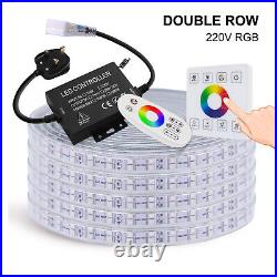 220V 5050 RGB LED Strip Lights High Density Flex Rope Commercial Lamp+Controller