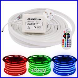 220V LED Strip Neon Flex Rope Light Waterproof Flexible Outdoor Lighting 1-100m