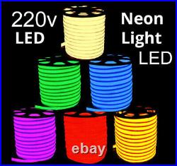 220V RGB Colour Changing LED Neon Strip Light Waterproof Outdoor Lighting Garden