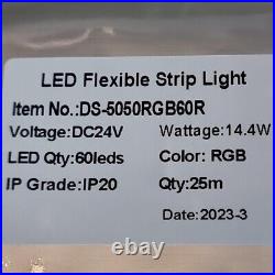 25 Metre LED Strip Light Tape XMAS Cabinet Kitchen Ceiling 1500 LEDs RGB SMD 24v