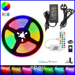 2-20m Flexible COB LED Strip Lights Tape Rope Cabinet Kitchen Light RGB/CWithWWithNW