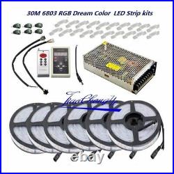 5050 RGB Dream Color 6803 LED Strip +IC 6803 RF Remote Controll +Power adapter