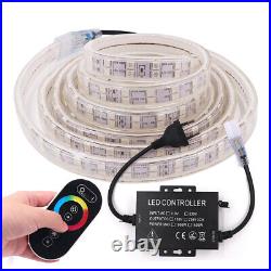 5050 RGB LED Strip Lights 120/60leds Waterproof Touch Remote Control EU AC 220V