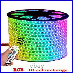 50M RGB 60 LED/M PCB RGB Multi colour Strip light 220V IP67 with Remote +Adaptor