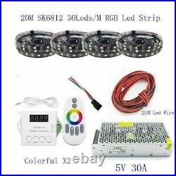 5M-25M WS2812B LED Strip IC 30 leds/M RGB Smart Pixel Strip +controller+5V power