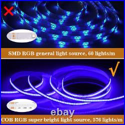 5M COB RGB LED Strip DC12V/24V Flexible 576LEDs/m Tape Light Strip Cabinet Decor
