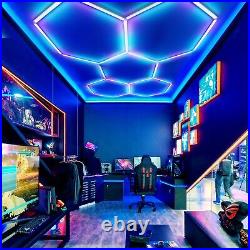 5 Grid Hexagon RGB LED Garage Workshop Light DIY for Workshop Gym Gaming Room