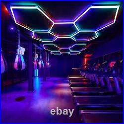 5 Grid Hexagon RGB LED Garage Workshop Light DIY for Workshop Gym Gaming Room