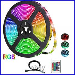 5m LED Strip Lights RGB 5050 Colour Changing Tape Cabinet Kitchen TV Lighting DC
