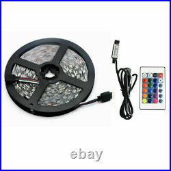 5m LED Strip Lights RGB 5050 Colour Changing Tape Cabinet Kitchen TV Lighting DC