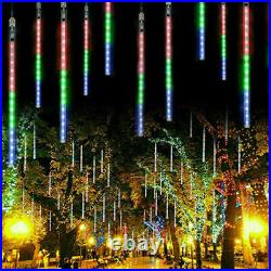 64Tubes LED Meteor Shower Rain Lights Falling String Light Drop Icicle Christmas