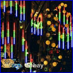 64Tubes LED Meteor Shower Rain Lights Falling String Light Drop Icicle Christmas