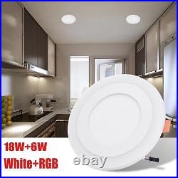 9/18/24W Dimmable RGB Color LED Panel Light Recessed Flat Ceiling Downlights UK