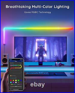 Govee Glide RGBIC Smart Wall Light, Music Sync LED Gaming Light with 40+ Dynamic