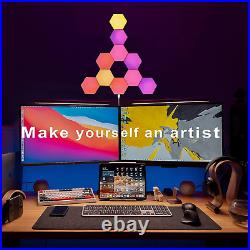 Hexiher Smart Hexagon RGB LED Wall Light Panels APP Control 10 Pack, Sync to DIY