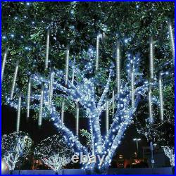 LED Meteor Shower Rain Drop Light Christmas Tree Falling Icicle Lighting Outdoor