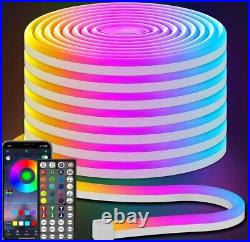 LED Neon Rope Strip Lights RGB Music Sync Gaming Lighting App Remote Control 15M