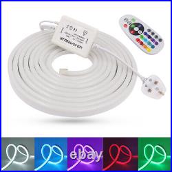 LED Strip Light 5050 Flexible Neon Rope Lights IP67 Dimmable Tape Ribbon+UK Plug