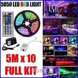 LED Strip Lights 5M 5050 RGB Colour Changing Tape Cabinet Kitchen TV Lighting