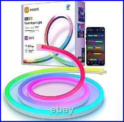 MEEVT Led Neon Rope Lights 6m, RGBIC neon Light Strips with APP/RF Remote