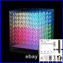 RGB LED Cube 8x8x8 3D Full Color Soldered Board Animated Music Spectrum DIY KIT