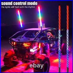 RGB LED Whip Light Flag 300 Patterns APP Control Car Auto 12-24V