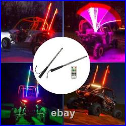 RGB LED Whip Light Flag 300 Patterns APP Control Car Auto 12-24V