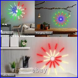 Remote RGB LED Fan Firework Lights Strips Hanging Starburst Lights Party Decor