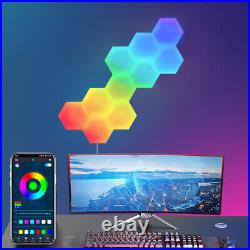 Smart LED Hexagon Lamp Wall Lights with Remote RGB Wall Panels Music Sync Party