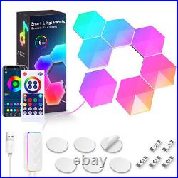Smart LED Hexagon Lamp Wall Lights with Remote RGB Wall Panels Music Sync Party