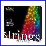 Twinkly 400 LED Multicolor String Lights Holiday Home Decor with Black Wire